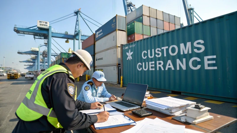 Terminal à conteneurs et opérations douanières